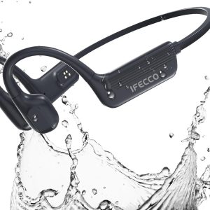 IFECCO Waterproof Headphones for Swimming Bone Conduction Headphones Bluetooth 5.4,IP68 Waterproof Earbuds Underwater,Open Ear Earbuds with 32G MP3 for Swimming Cycling Running