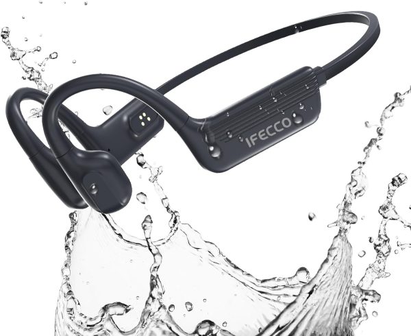 IFECCO Waterproof Headphones for Swimming Bone Conduction Headphones Bluetooth 5.4,IP68 Waterproof Earbuds Underwater,Open Ear Earbuds with 32G MP3 for Swimming Cycling Running