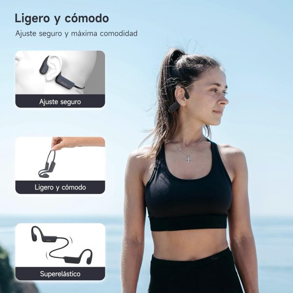 IFECCO Waterproof Headphones for Swimming Bone Conduction Headphones Bluetooth 5.4,IP68 Waterproof Earbuds Underwater,Open Ear Earbuds with 32G MP3 for Swimming Cycling Running - Image 3