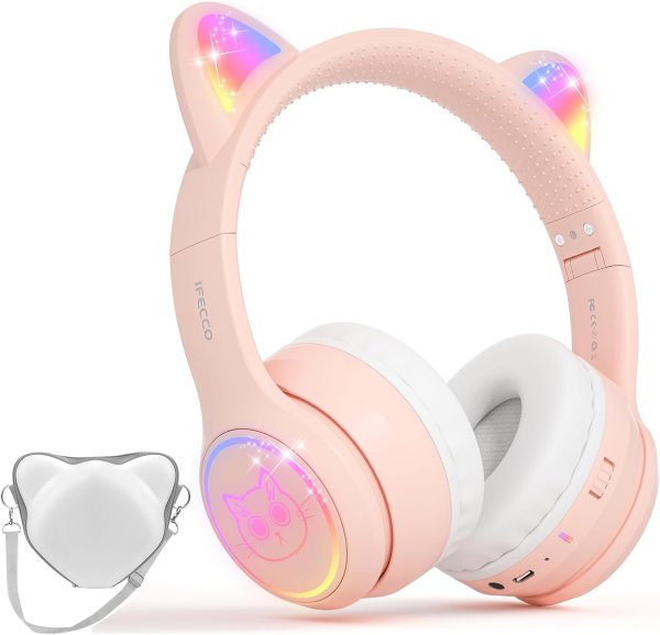 IFECCO Wireless Kids Boys Headphones with Microphone,Cute Light Up Dinosaur Children Bluetooth Headphones Volume-limiting for for School Travel,Boys Gifts for 3-12years - Image 8