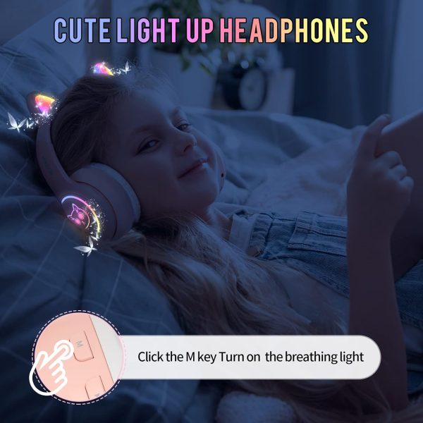 IFECCO Wireless Kids Boys Headphones with Microphone,Cute Light Up Dinosaur Children Bluetooth Headphones Volume-limiting for for School Travel,Boys Gifts for 3-12years - Image 14