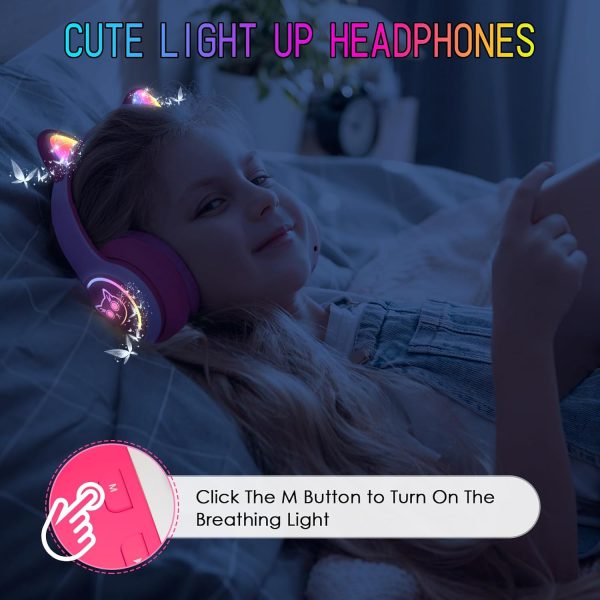 IFECCO Wireless Kids Boys Headphones with Microphone,Cute Light Up Dinosaur Children Bluetooth Headphones Volume-limiting for for School Travel,Boys Gifts for 3-12years - Image 21