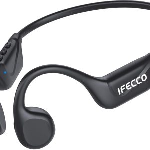 IFECCO Bone Conduction Headphones Bluetooth 5.4 - Wireless Open Ear Headphones with Mic,IPX5 Waterproof Bone Conduction Earbuds 10H Playtime for Cycling Running Hiking Bicycle