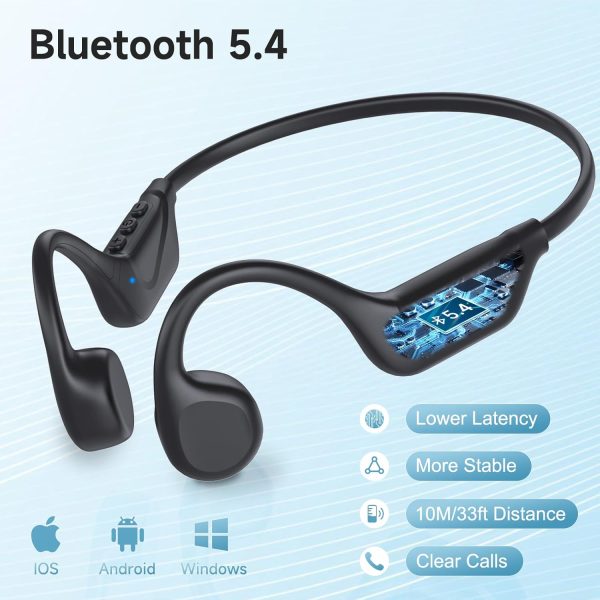 IFECCO Bone Conduction Headphones Bluetooth 5.4 - Wireless Open Ear Headphones with Mic,IPX5 Waterproof Bone Conduction Earbuds 10H Playtime for Cycling Running Hiking Bicycle - Image 5