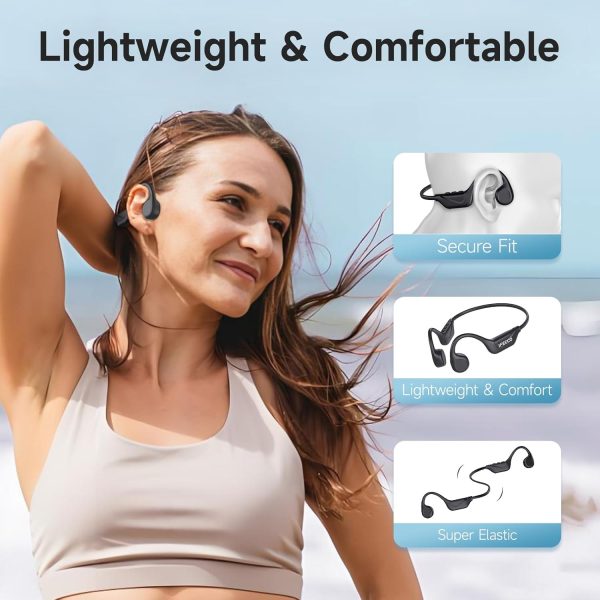 IFECCO Bone Conduction Headphones Bluetooth 5.4 - Wireless Open Ear Headphones with Mic,IPX5 Waterproof Bone Conduction Earbuds 10H Playtime for Cycling Running Hiking Bicycle - Image 7