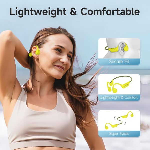 IFECCO Bone Conduction Headphones Bluetooth 5.4 - Wireless Open Ear Headphones with Mic,IPX5 Waterproof Bone Conduction Earbuds 10H Playtime for Cycling Running Hiking Bicycle - Image 14